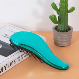 Pet Massage Comb Bath Brush Supplies (Option: Electroplated Aurora Blue)