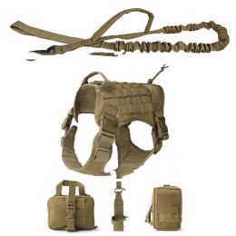 Outdoor Dog Vest Five Piece Suit Tactical Dog Clothing Dog Supplies (Option: Khaki-XL)