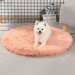 Dog Pad Kennel Pad Size Medium Dog Winter Warm Pet Blanket (Option: Leather powder-80cm)