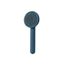 Pet Cat Dog Button Self-cleaning Comb (Option: Blue-Press Pet Needle Comb)