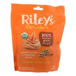 Riley's Organics Organic Dog Treats; Peanut Butter & Molasses Recipe; Small - Case of 6 - 5 OZ (SKU: 2311249)