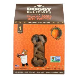 Doggy Delirious Dog Treats - Pumpkin Bones - Case of 6 - 16 oz (SKU: 2016673)