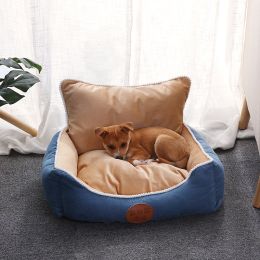 Removable And Washable Spot Cat Litter Dog Mat (Option: Blue-Luxury backrest M)