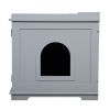 Wooden Cat Litter Box Enclosure with Magazine Rack for Living Room, Bedroom, Bathroom