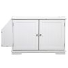 Wooden Cat Litter Box Enclosure with Magazine Rack for Living Room, Bedroom, Bathroom