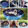 48&quot; Foldable Dog Pool Pet Bath Pools Outdoor Swimming-Pool for Large Dogs Blue
