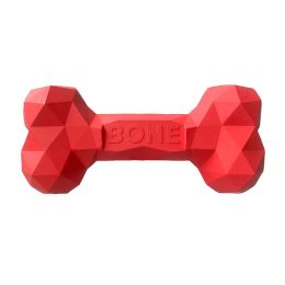 Pet Dog Teeth Grinding Bite Resistant Rubber Bone Toy (Option: Red-L)
